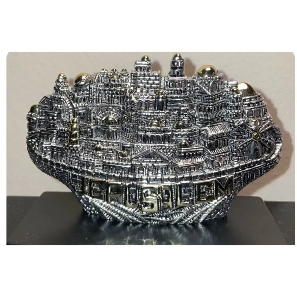 VNT 925 Silver Amy JERUSALEM ORIGINAL OLD CITY SILVER FIGURINE ON BASE FIGURINE